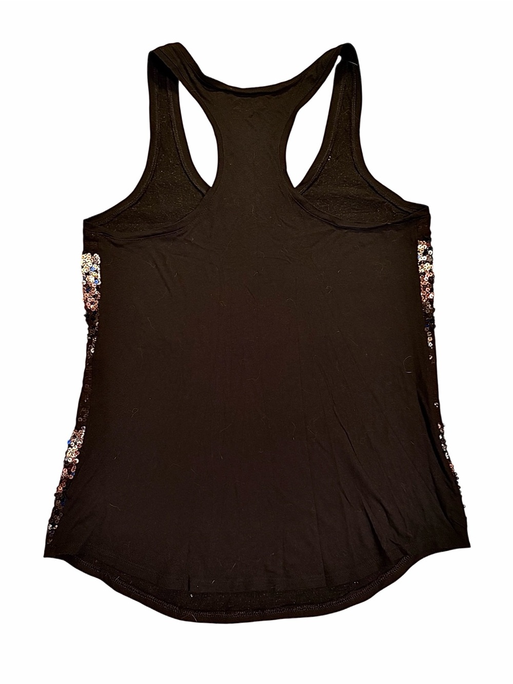 Express Black Sequin Tank Top with Bronze Accent Size Medium - Picture 3 of 6